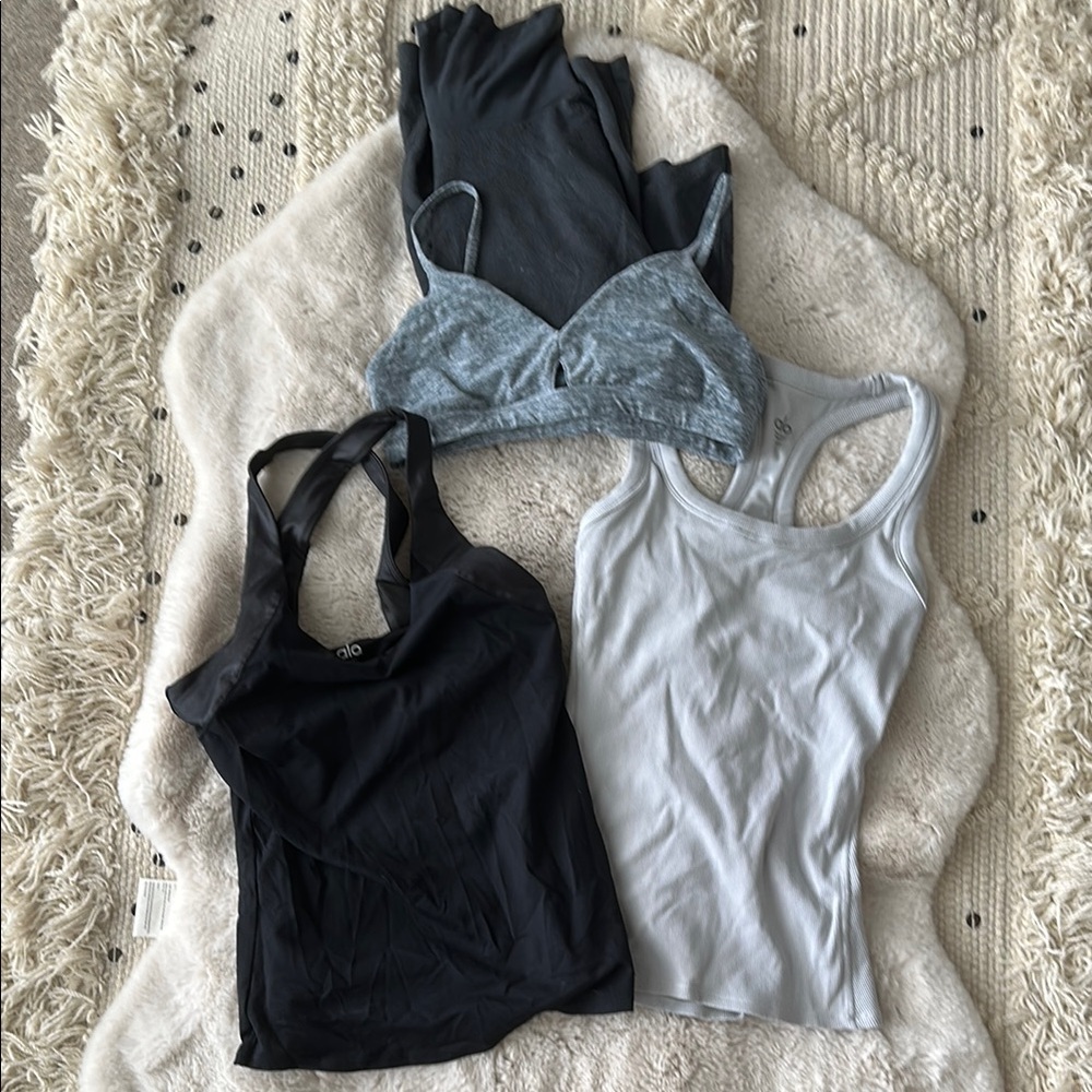 ALO Yoga Women's Tops in Black, Gray, and Light Blue